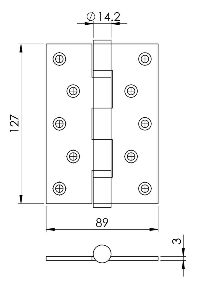 Bản lề lá lớn 2 bi Inox 304 màu đen