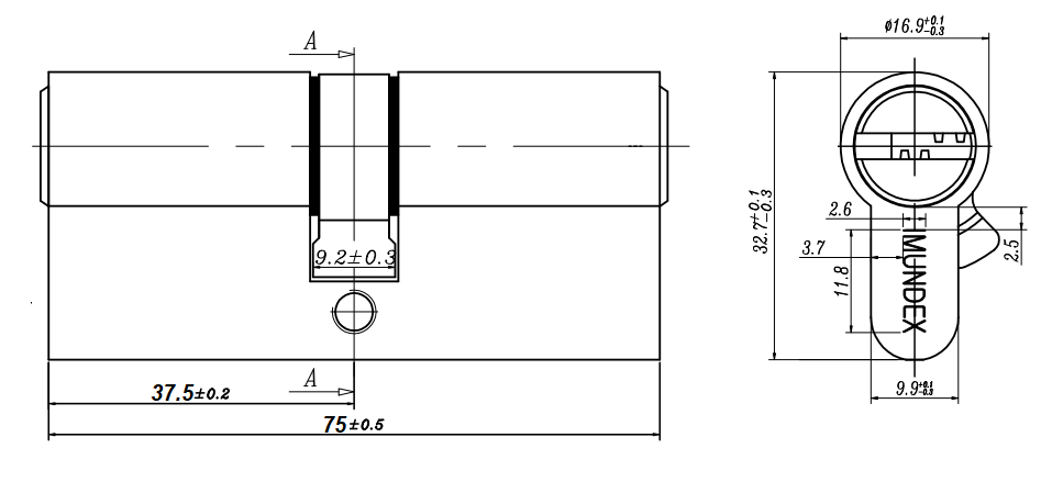 Ruột khóa 2 đầu chìa 75mm