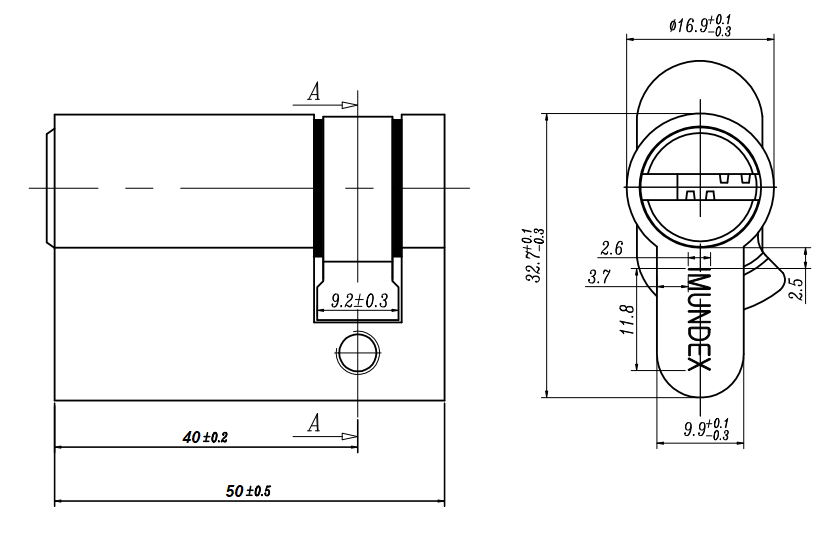 Ruột khóa 1 đầu chìa 40mm