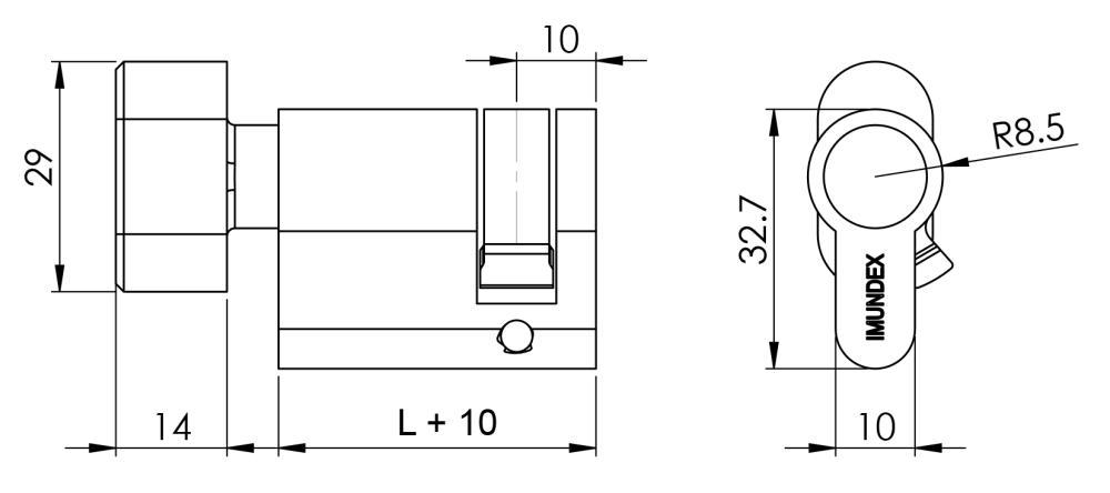 Ruột khóa 1 đầu vặn ovan 37mm