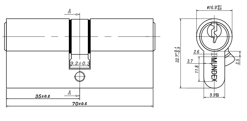 Ruột khóa 2 đầu chìa 70mm