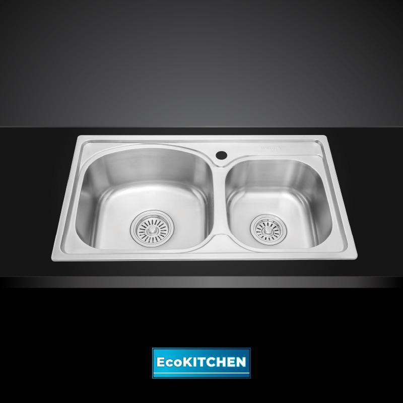 Chậu rửa chén 2 hố inox 304 kích thước 78cm