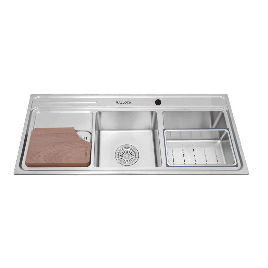 Chậu rửa chén 2 hố inox 304 kích thước 115cm