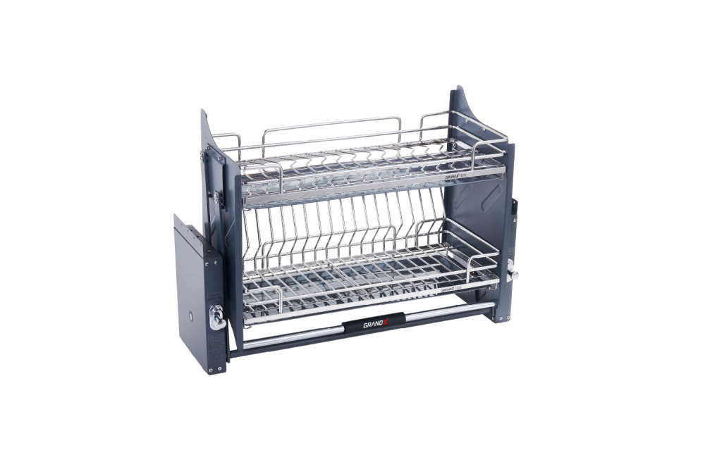 Giá bát nâng hạ 600mm Inox 304 nan Oval GrandX XL.60M